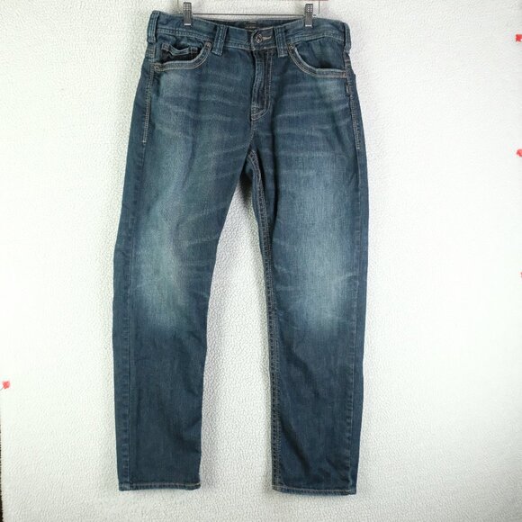 Silver Jeans Mens 32X32 Blue Hunter Loose Fit Taper Stone Wash Denim - Picture 1 of 11